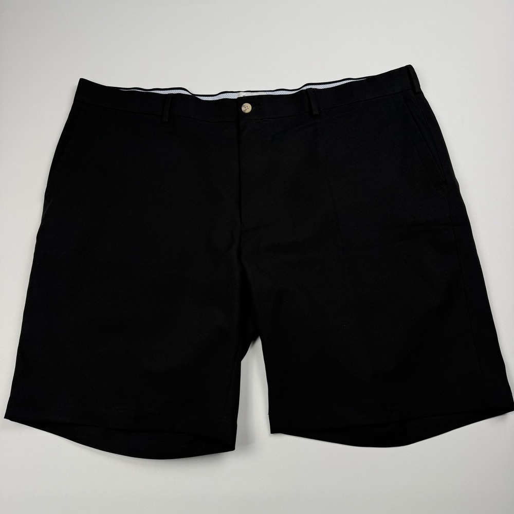 Peter Millar Shorts Mens 42 Black Chino Performance Microfiber 9 Inseam Casual